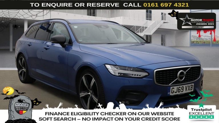 Used 2019 BLUE VOLVO V90 Estate 2.0 D4 R-Design Plus Estate 5dr Diesel Auto Euro 6 (s/s) (190 ps) DIESEL (reg. 2019-11-08) (Automatic) for sale in Stockport