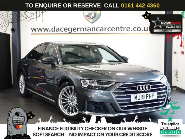 Used 2019 GREY AUDI A8 Saloon 3.0 TDI V6 50 S line Saloon 4dr Diesel Tiptronic quattro Euro 6 (s/s) (286 ps) DIESEL (reg. 2019-03-26) (Automatic) for sale in Stockport