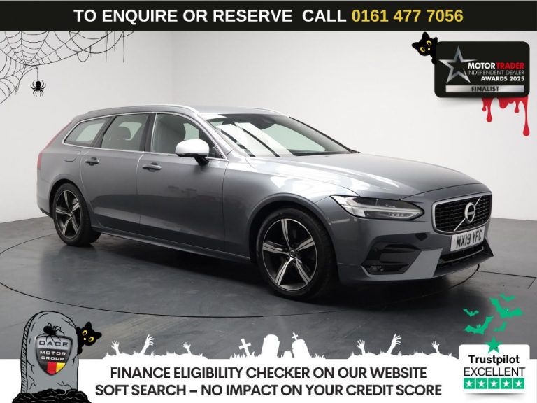 Used 2019 GREY VOLVO V90 Estate 2.0 T4 GPF R-Design Estate 5dr Petrol Auto Euro 6 (s/s) (190 ps) PETROL (reg. 2019-03-01) (Automatic) for sale in Stockport