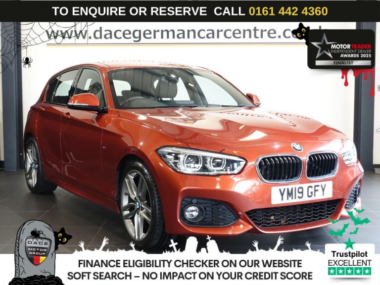 Used 2019 ORANGE BMW 1 SERIES Hatchback 2.0 120i GPF M Sport Hatchback 5dr Petrol Auto Euro 6 (s/s) (184 ps) PETROL (reg. 2019-03-28) (Automatic) for sale in Stockport