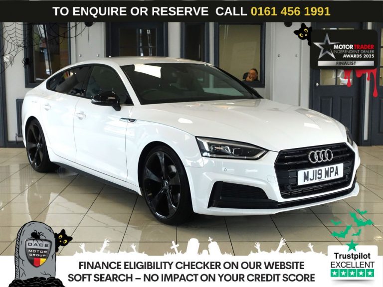 Used 2019 WHITE AUDI A5 Hatchback 2.0 TFSI 35 Black Edition Sportback 5dr Petrol S Tronic Euro 6 (s/s) (150 ps) PETROL (reg. 2019-04-12) (Automatic) for sale in Stockport