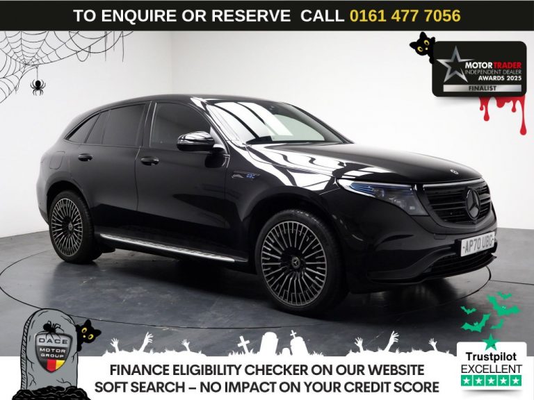 Used 2020 BLACK MERCEDES-BENZ EQC SUV EQC 400 80kWh AMG Line (Premium Plus) SUV 5dr Electric Auto 4MATIC (408 ps) ELECTRIC (reg. 2020-11-17) (Automatic) for sale in Stockport