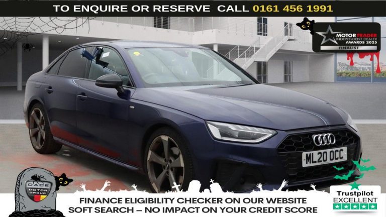 Used 2020 BLUE AUDI A4 Saloon 2.0 TDI 35 Black Edition Saloon 4dr Diesel S Tronic Euro 6 (s/s) (163 ps) DIESEL (reg. 2020-06-17) (Automatic) for sale in Stockport