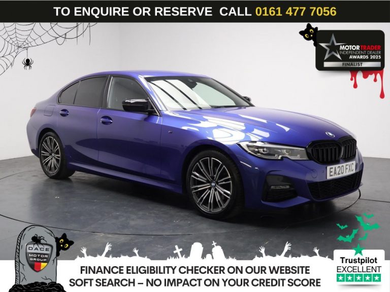 Used 2020 BLUE BMW 3 SERIES Saloon 2.0 320d M Sport Saloon 4dr Diesel Auto Euro 6 (s/s) (190 ps) DIESEL (reg. 2020-06-30) (Automatic) for sale in Stockport