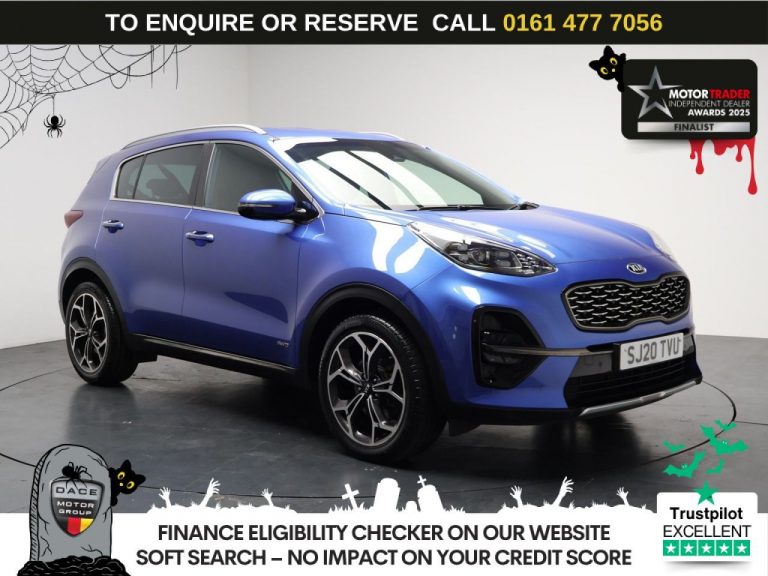 Used 2020 BLUE KIA SPORTAGE SUV 1.6 T-GDi GT-Line SUV 5dr Petrol DCT AWD Euro 6 (s/s) (174 bhp) PETROL (reg. 2020-03-19) (Automatic) for sale in Stockport