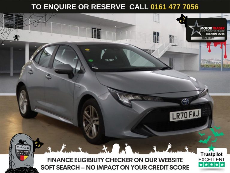 Used 2020 GREY TOYOTA COROLLA Hatchback 1.8 VVT-h Icon Tech Hatchback 5dr Petrol Hybrid CVT Euro 6 (s/s) (122 ps) PETROL HYBRID (reg. 2020-10-15) (Automatic) for sale in Stockport