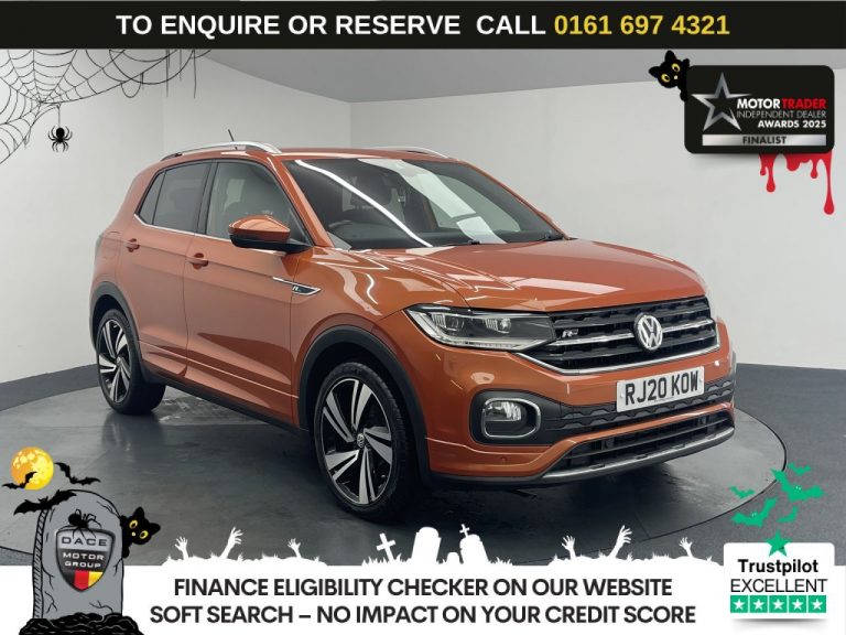 Used 2020 ORANGE VOLKSWAGEN T-CROSS SUV 1.0 TSI R-Line SUV 5dr Petrol DSG Euro 6 (s/s) (115 ps) PETROL (reg. 2020-08-04) (Automatic) for sale in Stockport