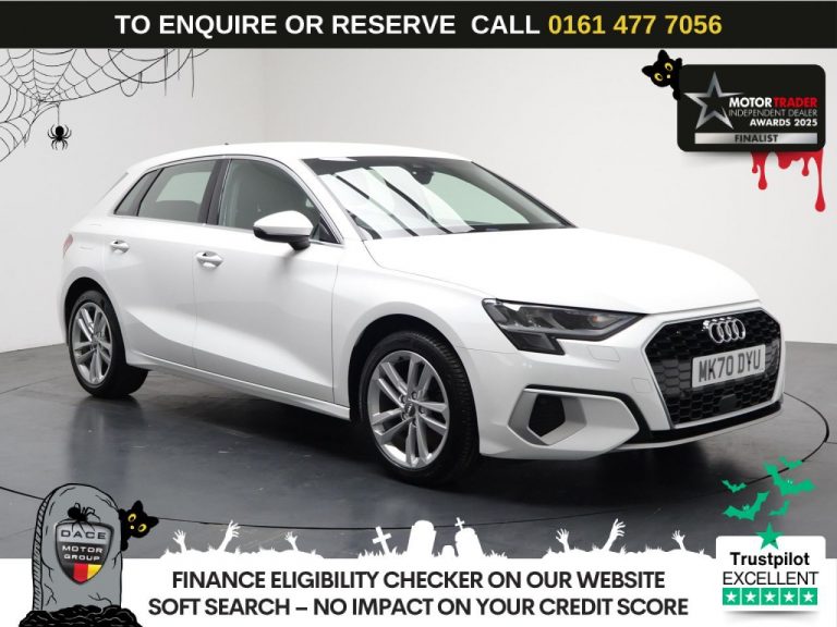 Used 2020 WHITE AUDI A3 Hatchback 1.5 TFSI 35 Sport Sportback 5dr Petrol S Tronic Euro 6 (s/s) (150 ps) PETROL (reg. 2020-09-04) (Automatic) for sale in Stockport