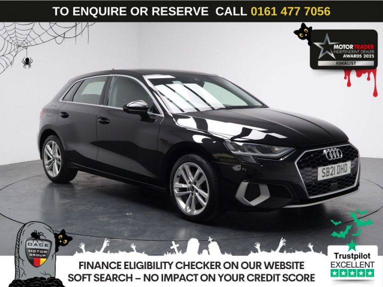 Used 2021 BLACK AUDI A3 Hatchback 1.5 TFSI 35 Sport Sportback 5dr Petrol S Tronic Euro 6 (s/s) (150 ps) PETROL (reg. 2021-05-27) (Automatic) for sale in Stockport