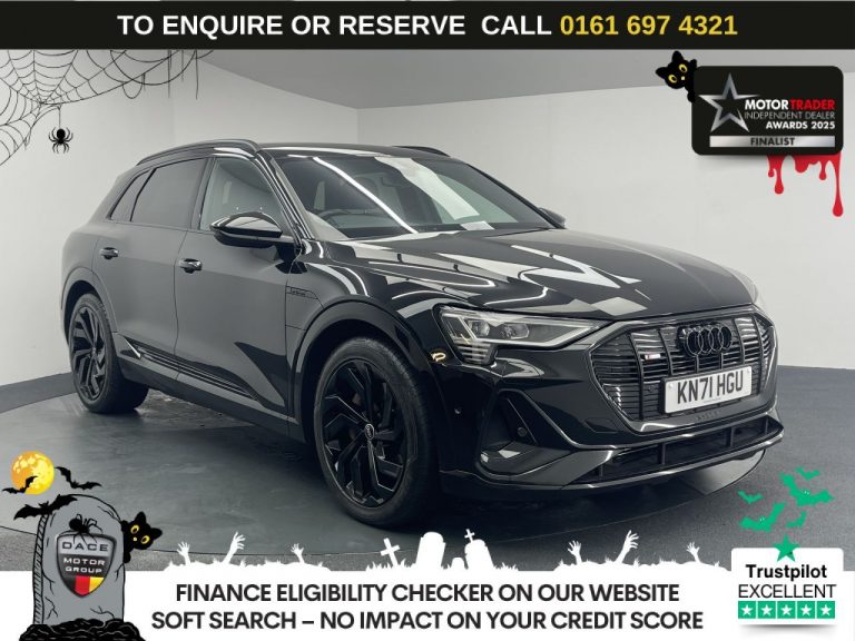 Used 2021 BLACK AUDI E-TRON SUV 55 Black Edition SUV 5dr Electric Auto quattro 95kWh (11kW Charger) (408 ps) ELECTRIC (reg. 2021-09-09) (Automatic) for sale in Stockport