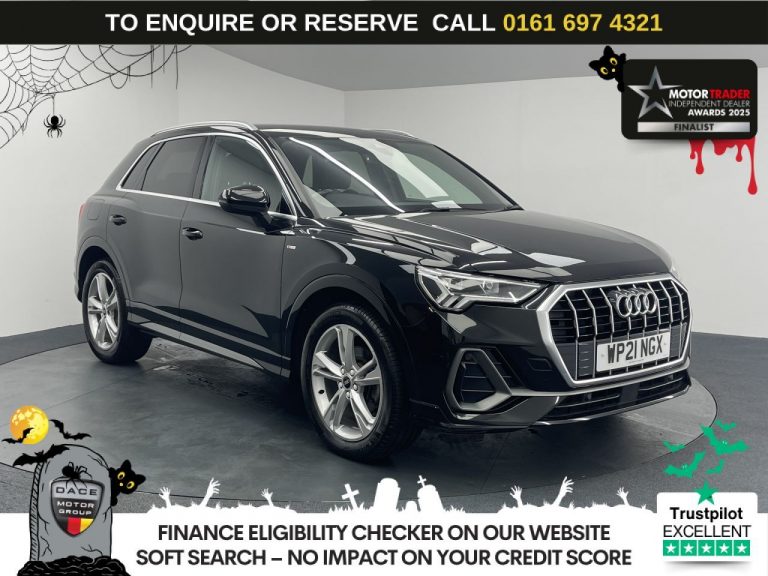 Used 2021 BLACK AUDI Q3 SUV 1.5 TFSI CoD 35 S line SUV 5dr Petrol S Tronic Euro 6 (s/s) (150 ps) PETROL (reg. 2021-03-12) (Automatic) for sale in Stockport