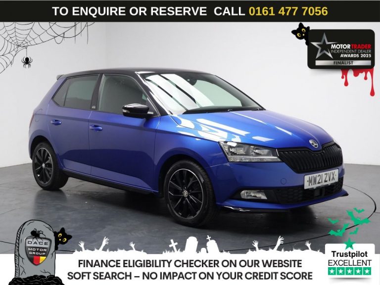 Used 2021 BLUE SKODA FABIA Hatchback 1.0 TSI Monte Carlo Hatchback 5dr Petrol DSG Euro 6 (s/s) (95 ps) PETROL (reg. 2021-06-30) (Automatic) for sale in Stockport