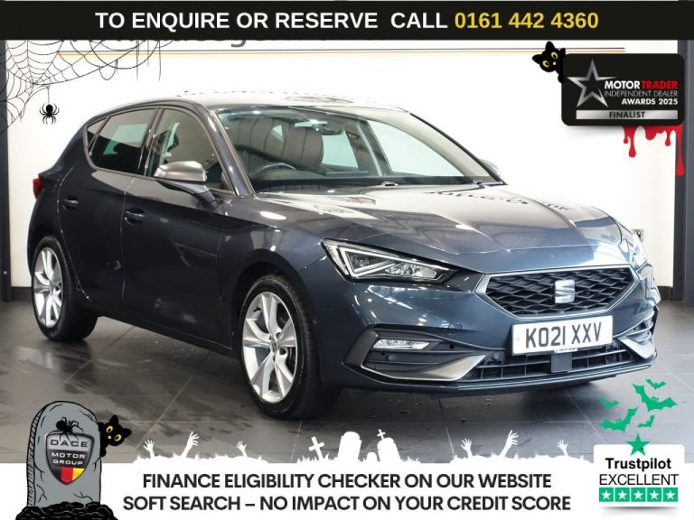 Used 2021 GREY SEAT LEON Hatchback 1.0 eTSI MHEV FR Hatchback 5dr Petrol Hybrid DSG Euro 6 (s/s) (110 ps) PETROL HYBRID (reg. 2021-07-09) (Automatic) for sale in Stockport