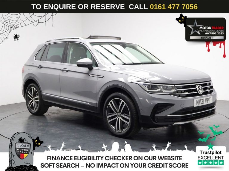 Used 2021 GREY VOLKSWAGEN TIGUAN SUV 2.0 TDI Elegance SUV 5dr Diesel DSG Euro 6 (s/s) (150 ps) DIESEL (reg. 2021-06-24) (Automatic) for sale in Stockport