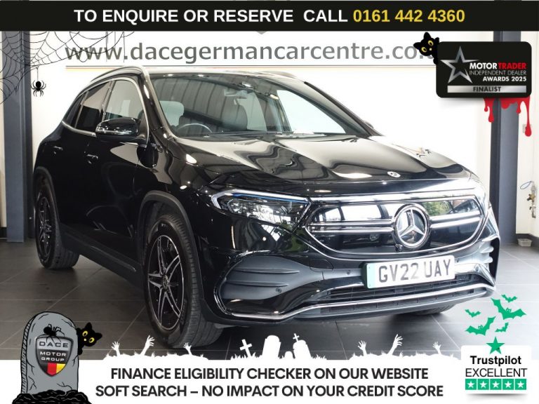 Used 2022 BLACK MERCEDES-BENZ EQA SUV EQA 250+ 70.5kWh AMG Line SUV 5dr Electric Auto (190 ps) ELECTRIC (reg. 2022-07-29) (Automatic) for sale in Stockport