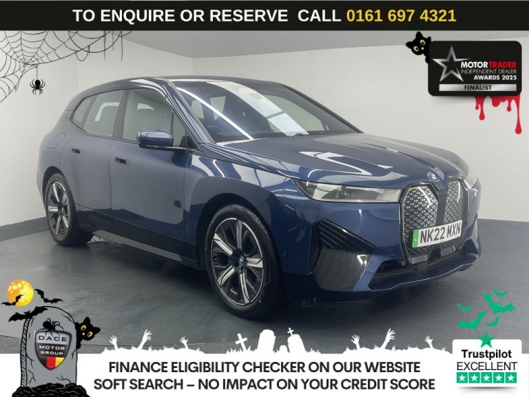 Used 2022 BLUE BMW IX SUV 40 76.6kWh M Sport SUV 5dr Electric Auto xDrive (326 ps) ELECTRIC (reg. 2022-03-10) (Automatic) for sale in Stockport
