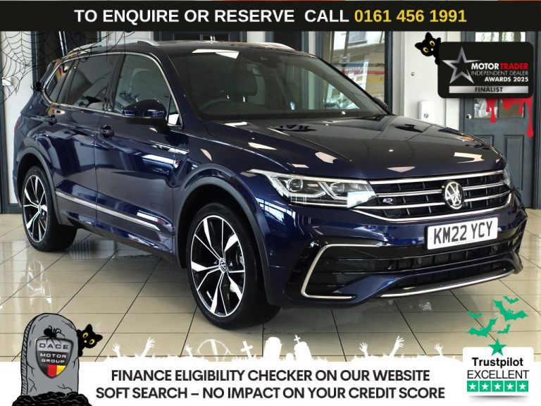 Used 2022 BLUE VOLKSWAGEN TIGUAN ALLSPACE SUV 1.5 TSI R-Line SUV 5dr Petrol DSG Euro 6 (s/s) (150 ps) PETROL (reg. 2022-05-18) (Automatic) for sale in Stockport