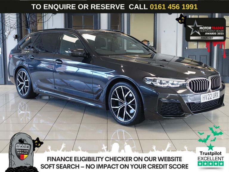 Used 2022 GREY BMW 5 SERIES Estate 2.0 520d MHT M Sport Touring 5dr Diesel Hybrid Steptronic Euro 6 (s/s) (190 ps) DIESEL HYBRID (reg. 2022-03-31) (Automatic) for sale in Stockport