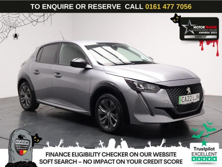 Used 2022 GREY PEUGEOT E-208 Hatchback 50kWh Allure Premium Hatchback 5dr Electric Auto (7kW Charger) (136 ps) ELECTRIC (reg. 2022-07-30) (Automatic) for sale in Stockport