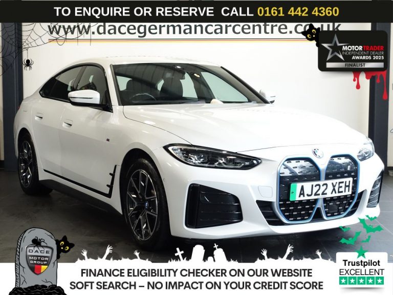 Used 2022 WHITE BMW I4 Hatchback 40 83.9kWh M Sport Gran Coupe 5dr Electric Auto eDrive (340 ps) ELECTRIC (reg. 2022-08-22) (Automatic) for sale in Stockport