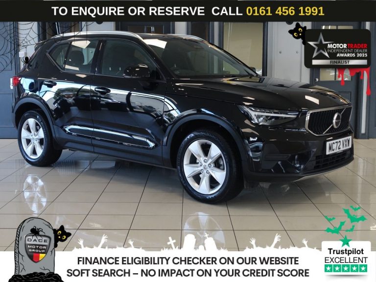 Used 2023 BLACK VOLVO XC40 SUV 2.0 B3 MHEV Core SUV 5dr Petrol Hybrid DCT Auto Euro 6 (s/s) (163 ps) PETROL HYBRID (reg. 2023-01-26) (Automatic) for sale in Stockport