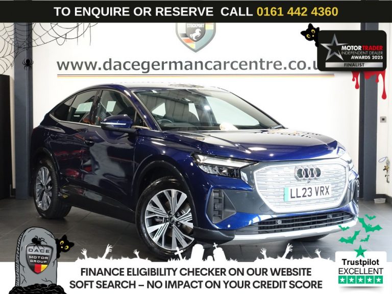 Used 2023 BLUE AUDI Q4 E-TRON SUV 35 Sport Sportback 5dr Electric Auto 55kWh (170 ps) ELECTRIC (reg. 2023-05-15) (Automatic) for sale in Stockport