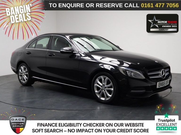Used 2015 BLACK MERCEDES-BENZ C-CLASS Saloon 1.6 C200d Sport Saloon 4dr Diesel G-Tronic+ Euro 6 (s/s) (136 ps) DIESEL (reg. 2015-10-26) (Automatic) for sale in Stockport