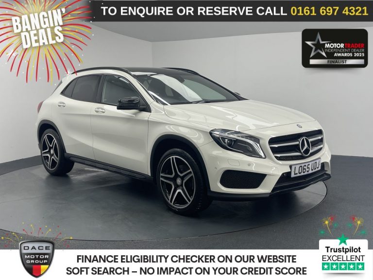 Used 2015 WHITE MERCEDES-BENZ GLA SUV 2.1 GLA220d AMG Line (Premium Plus) SUV 5dr Diesel 7G-DCT 4MATIC Euro 6 (s/s) (177 ps) DIESEL (reg. 2015-12-23) (Automatic) for sale in Stockport
