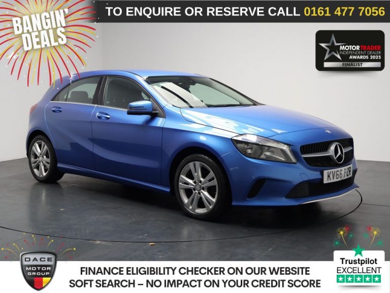 Used 2016 BLUE MERCEDES-BENZ A-CLASS Hatchback 1.6 A180 Sport Hatchback 5dr Petrol 7G-DCT Euro 6 (s/s) (122 ps) PETROL (reg. 2016-09-07) (Automatic) for sale in Stockport