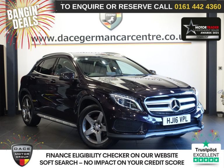 Used 2016 PURPLE MERCEDES-BENZ GLA SUV 2.1 GLA220d AMG Line (Premium) SUV 5dr Diesel 7G-DCT 4MATIC Euro 6 (s/s) (177 ps) DIESEL (reg. 2016-06-23) (Automatic) for sale in Stockport