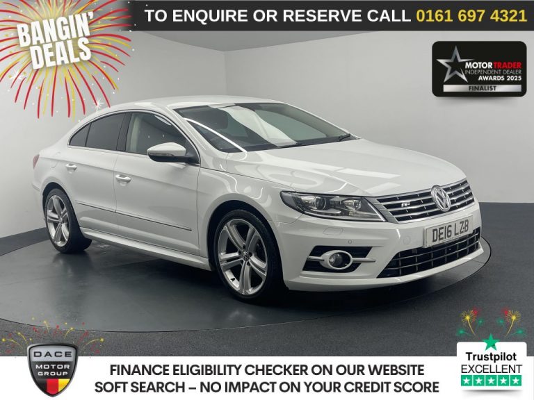 Used 2016 WHITE VOLKSWAGEN CC Saloon 2.0 TDI BlueMotion Tech R-Line Saloon 4dr Diesel DSG Euro 6 (s/s) (150 ps) DIESEL (reg. 2016-04-12) (Automatic) for sale in Stockport