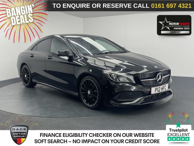 Used 2017 BLACK MERCEDES-BENZ CLA Saloon 2.1 CLA220d AMG Line Coupe 4dr Diesel 7G-DCT 4MATIC Euro 6 (s/s) (177 ps) DIESEL (reg. 2017-03-27) (Automatic) for sale in Stockport