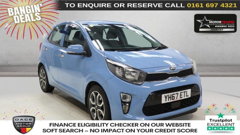 Used 2017 BLUE KIA PICANTO Hatchback 1.25 3 Hatchback 5dr Petrol Auto Euro 6 (83 bhp) PETROL (reg. 2017-09-29) (Automatic) for sale in Stockport