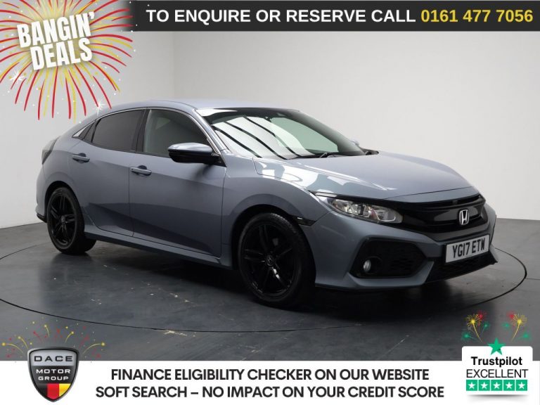 Used 2017 GREY HONDA CIVIC Hatchback 1.0 VTEC Turbo SR Hatchback 5dr Petrol CVT Euro 6 (s/s) (129 ps) PETROL (reg. 2017-05-18) (Automatic) for sale in Stockport