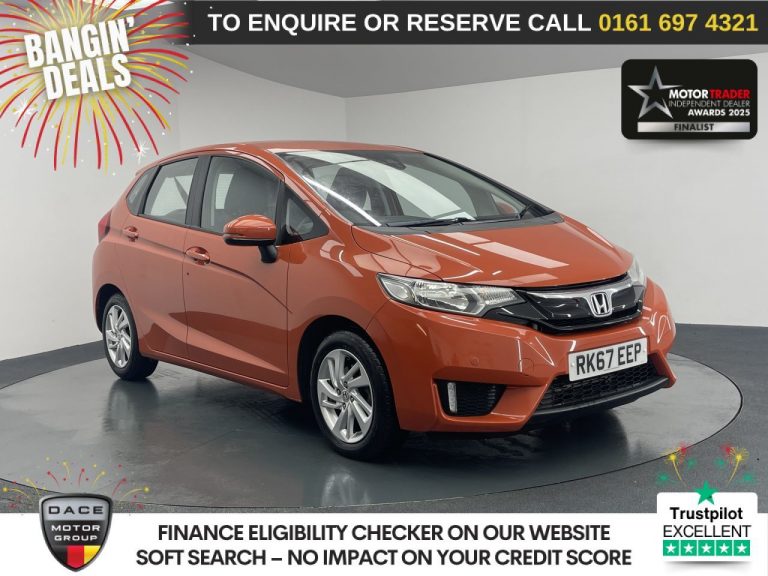 Used 2017 ORANGE HONDA JAZZ Hatchback 1.3 i-VTEC SE Navi Hatchback 5dr Petrol CVT Euro 6 (s/s) (102 ps) PETROL (reg. 2017-09-28) (Automatic) for sale in Stockport