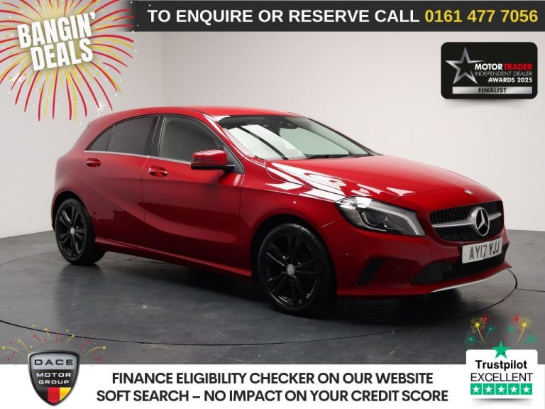 Used 2017 RED MERCEDES-BENZ A-CLASS Hatchback 1.6 A180 Sport (Premium) Hatchback 5dr Petrol 7G-DCT Euro 6 (s/s) (122 ps) PETROL (reg. 2017-03-24) (Automatic) for sale in Stockport