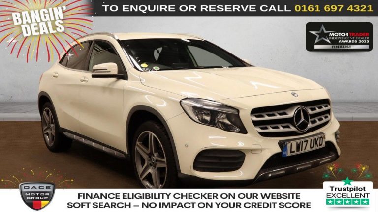 Used 2017 WHITE MERCEDES-BENZ GLA SUV 1.6 GLA200 AMG Line (Executive) SUV 5dr Petrol 7G-DCT Euro 6 (s/s) (156 ps) PETROL (reg. 2017-08-26) (Automatic) for sale in Stockport