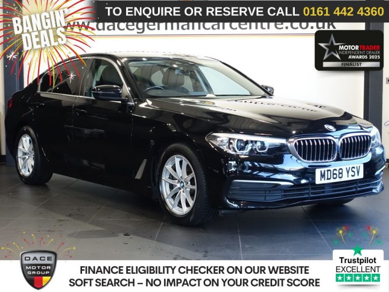 Used 2018 BLACK BMW 5 SERIES Saloon 2.0 520i GPF SE Saloon 4dr Petrol Auto Euro 6 (s/s) (184 ps) Â£2575 EXTRAS PETROL (reg. 2018-11-30) (Automatic) for sale in Stockport