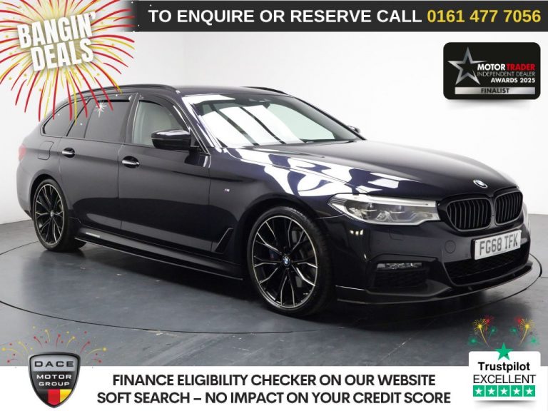 Used 2018 BLACK BMW 5 SERIES Estate 3.0 530d M Sport Touring 5dr Diesel Auto Euro 6 (s/s) (265 ps) DIESEL (reg. 2018-10-09) (Automatic) for sale in Stockport