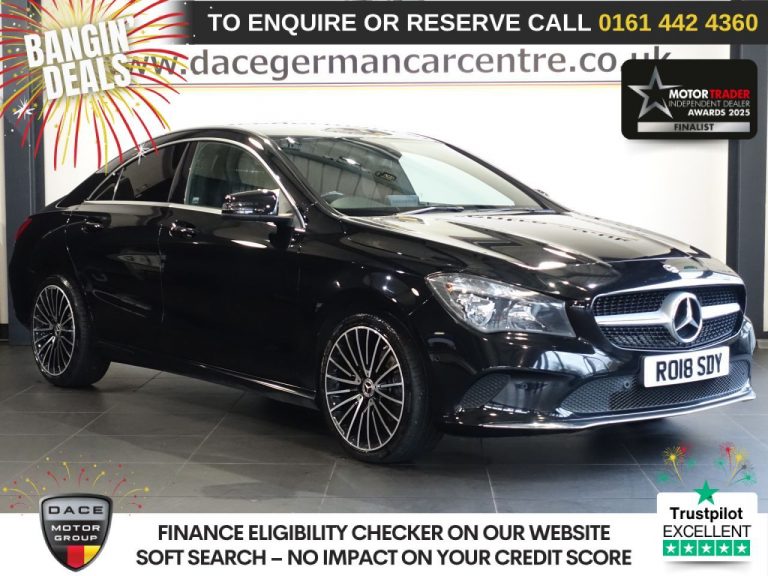 Used 2018 BLACK MERCEDES-BENZ CLA Saloon 2.1 CLA220d Sport Coupe 4dr Diesel 7G-DCT Euro 6 (s/s) (177 ps) Â£1015 EXTRAS DIESEL (reg. 2018-05-04) (Automatic) for sale in Stockport