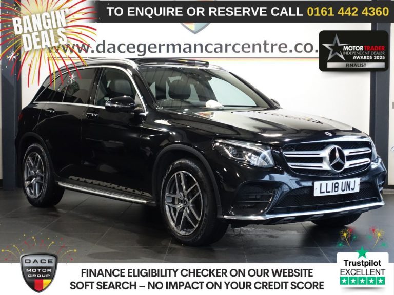 Used 2018 BLACK MERCEDES-BENZ GLC SUV 2.1 GLC220d AMG Line (Premium Plus) SUV 5dr Diesel G-Tronic+ 4MATIC Euro 6 (s/s) (170 ps) DIESEL (reg. 2018-06-26) (Automatic) for sale in Stockport