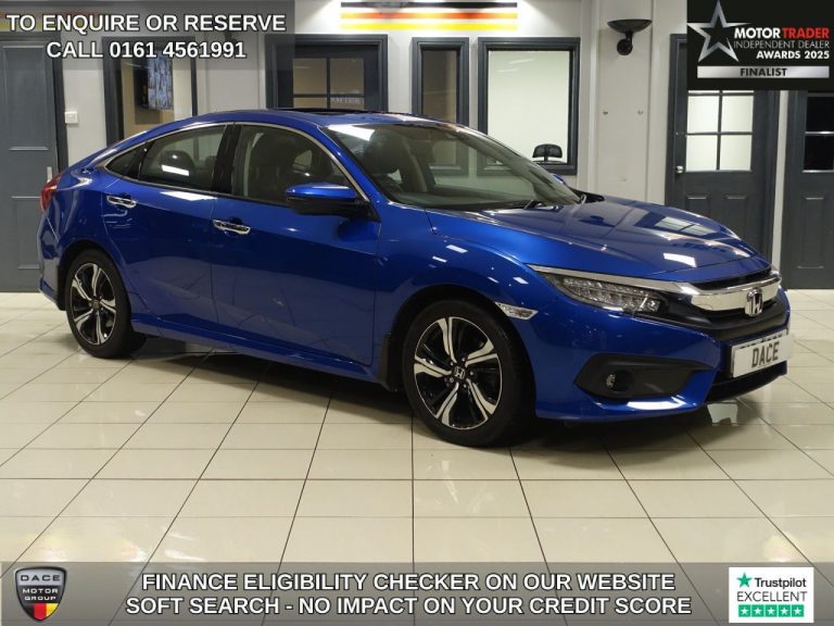 Used 2018 BLUE HONDA CIVIC Saloon 1.6 i-DTEC EX Saloon 4dr Diesel Auto Euro 6 (s/s) (120 ps) DIESEL (reg. 2018-09-11) (Automatic) for sale in Stockport
