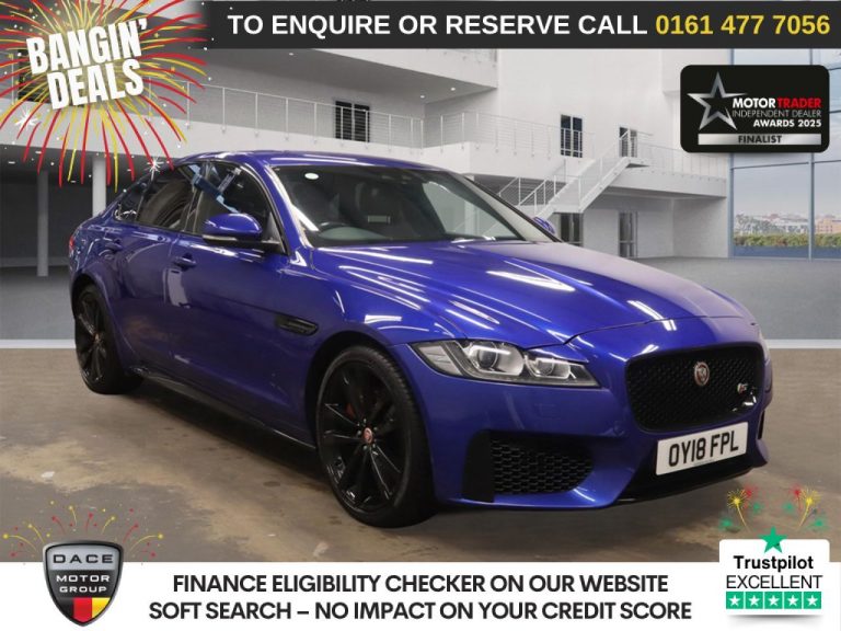Used 2018 BLUE JAGUAR XF Saloon 3.0d V6 S Saloon 4dr Diesel Auto Euro 6 (s/s) (300 ps) DIESEL (reg. 2018-03-01) (Automatic) for sale in Stockport