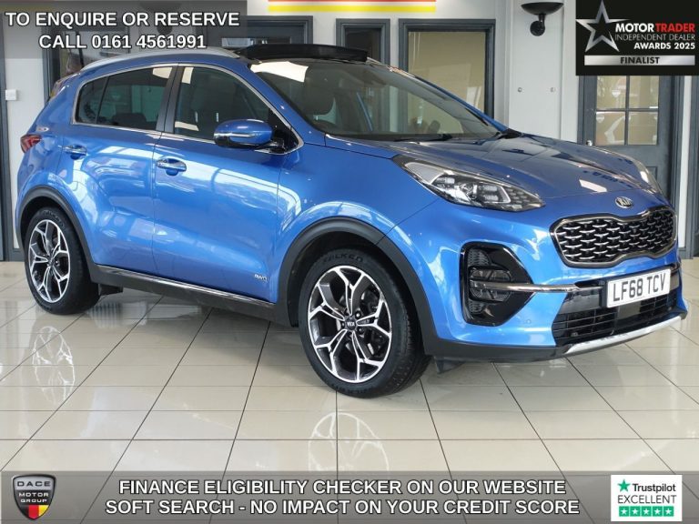 Used 2018 BLUE KIA SPORTAGE SUV 2.0 CRDi EcoDynamics+ GT-Line S SUV 5dr Diesel Auto AWD Euro 6 (s/s) (182 bhp) DIESEL (reg. 2018-09-10) (Automatic) for sale in Stockport