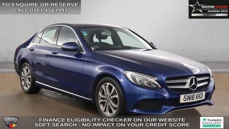 Used 2018 BLUE MERCEDES-BENZ C-CLASS Saloon 1.6 C200d Sport Saloon 4dr Diesel G-Tronic+ Euro 6 (s/s) (136 ps) DIESEL (reg. 2018-03-17) (Automatic) for sale in Stockport