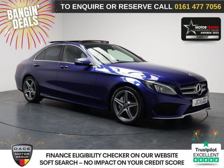 Used 2018 BLUE MERCEDES-BENZ C-CLASS Saloon 2.1 C250d AMG Line (Premium Plus) Saloon 4dr Diesel G-Tronic+ Euro 6 (s/s) (204 ps) DIESEL (reg. 2018-03-19) (Automatic) for sale in Stockport
