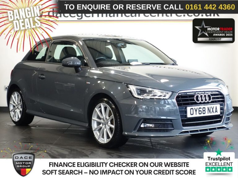Used 2018 GREY AUDI A1 Hatchback 1.4 TFSI S line Hatchback 3dr Petrol S Tronic Euro 6 (s/s) (Nav) (125 ps) PETROL (reg. 2018-09-29) (Automatic) for sale in Stockport