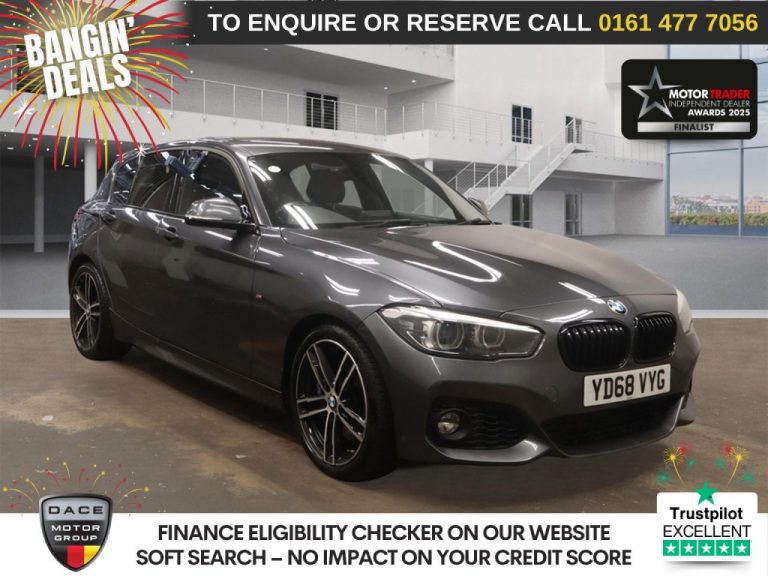 Used 2018 GREY BMW 1 SERIES Hatchback 1.5 118i M Sport Shadow Edition Hatchback 5dr Petrol Auto Euro 6 (s/s) (136 ps) PETROL (reg. 2018-09-28) (Automatic) for sale in Stockport