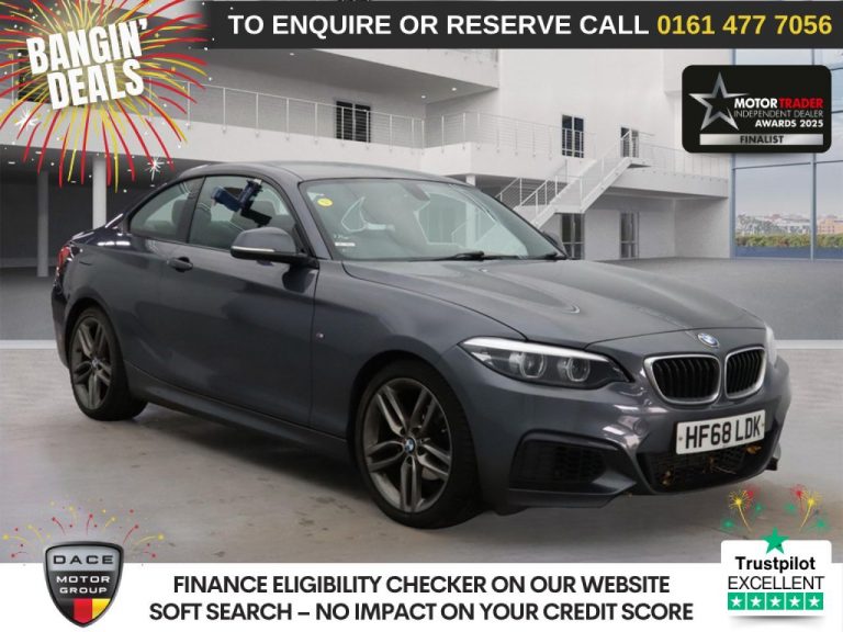 Used 2018 GREY BMW 2 SERIES Coupe 1.5 218i GPF M Sport Coupe 2dr Petrol Auto Euro 6 (s/s) (136 ps) PETROL (reg. 2018-11-16) (Automatic) for sale in Stockport