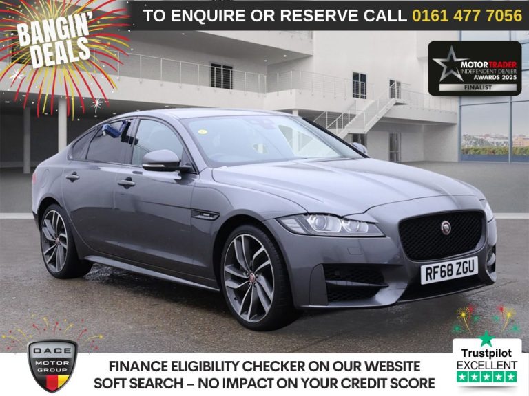 Used 2018 GREY JAGUAR XF Saloon 2.0i R-Sport GPF Saloon 4dr Petrol Auto Euro 6 (s/s) (250 ps) PETROL (reg. 2018-12-28) (Automatic) for sale in Stockport